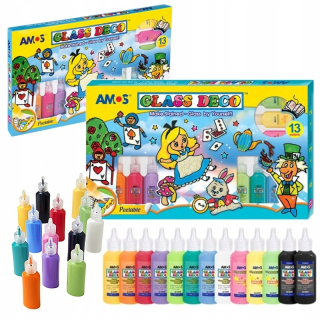 Farby na sklo Amos 13 ks x 22 ml